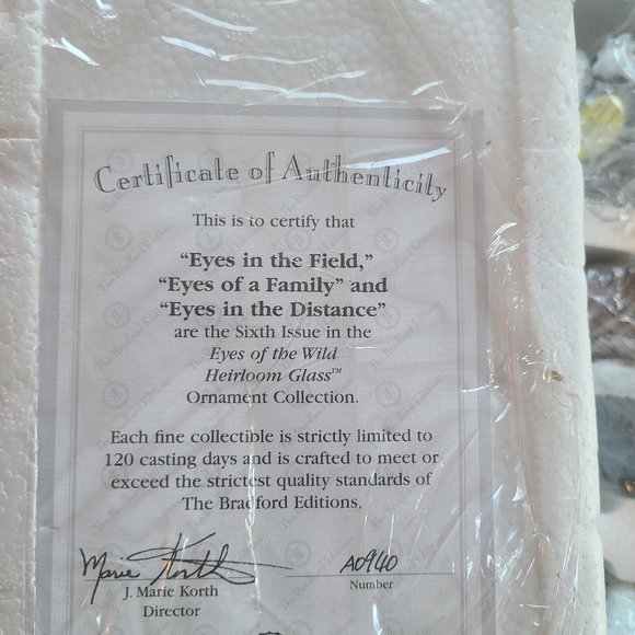 Vintage Bradford Edition Wolf Christmas Ornaments 1999 Eyes of the Wild - Picture 13 of 16